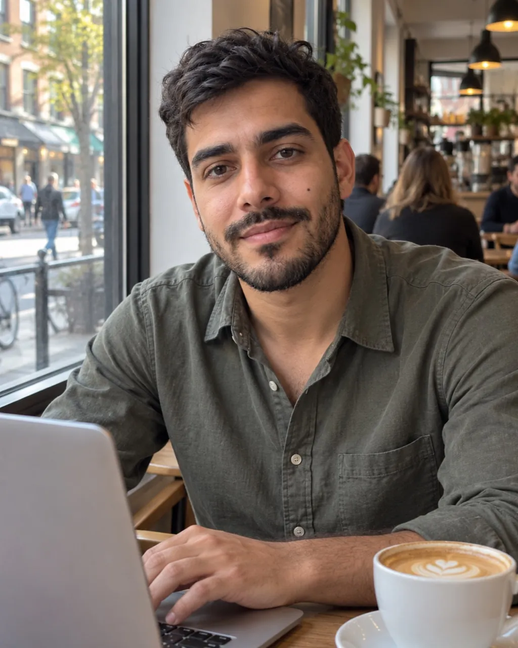 Age progression photoshoot sample: Café window