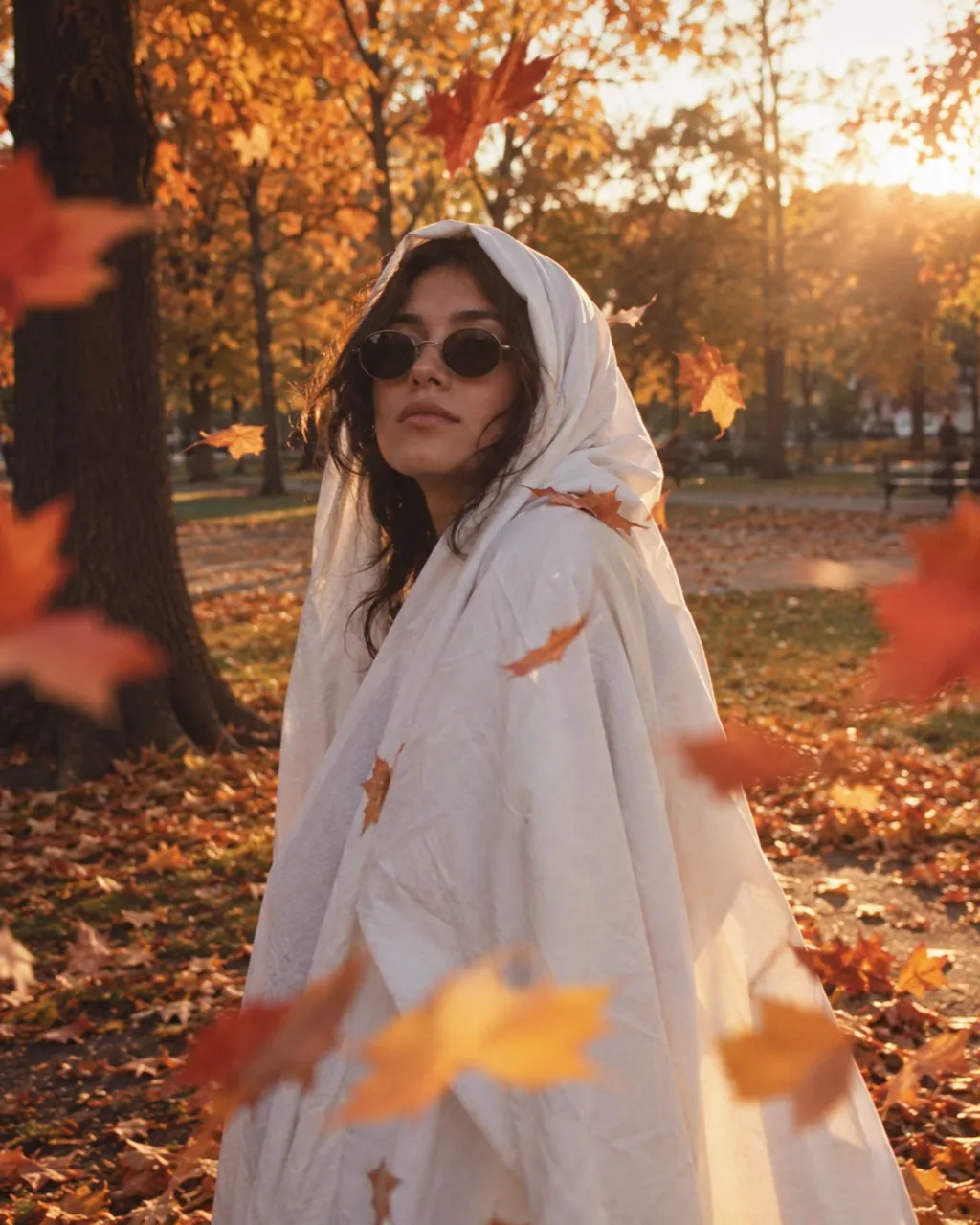 Ghost photoshoot sample: Leaf toss