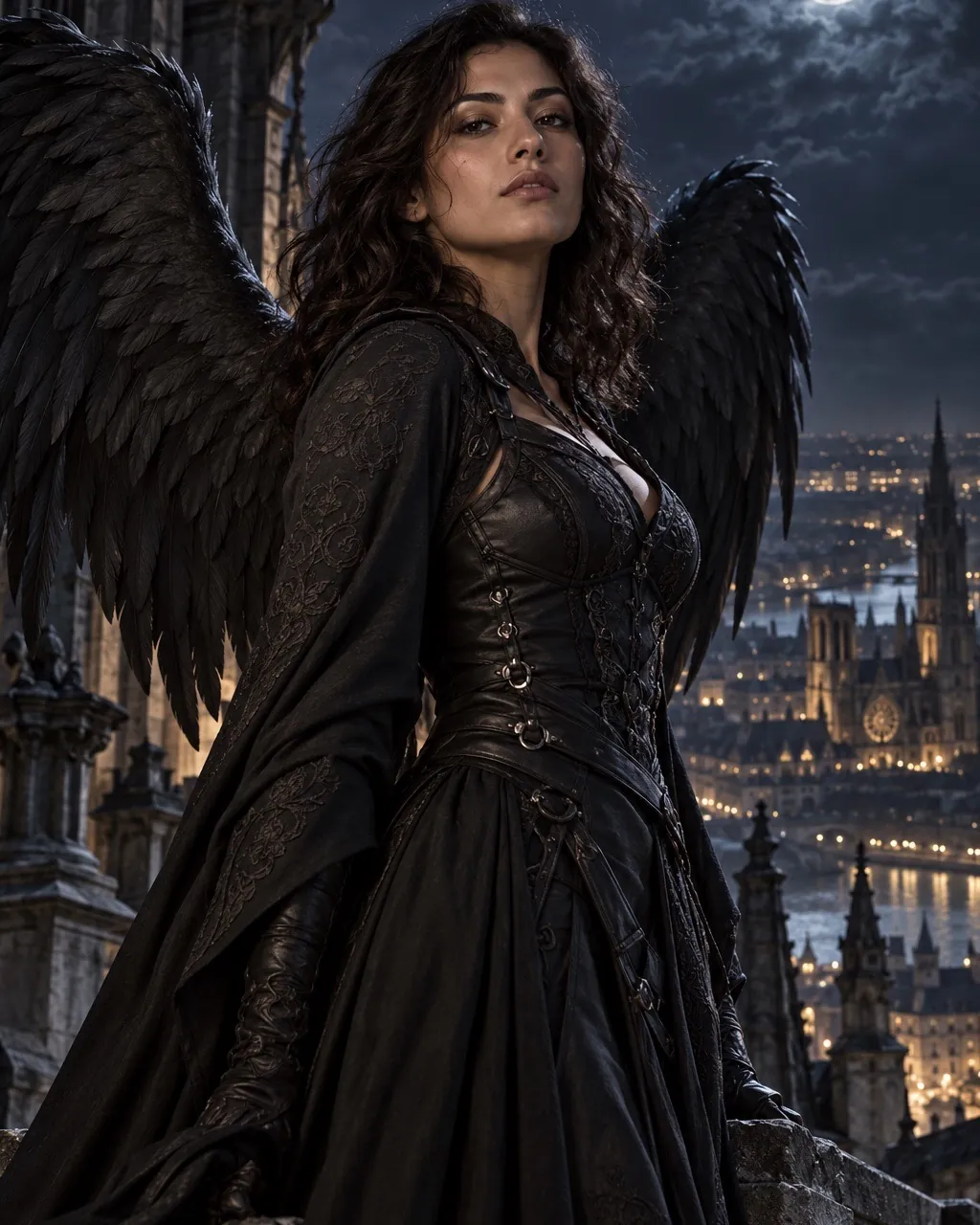 Halloween photoshoot sample: Gothic rooftop