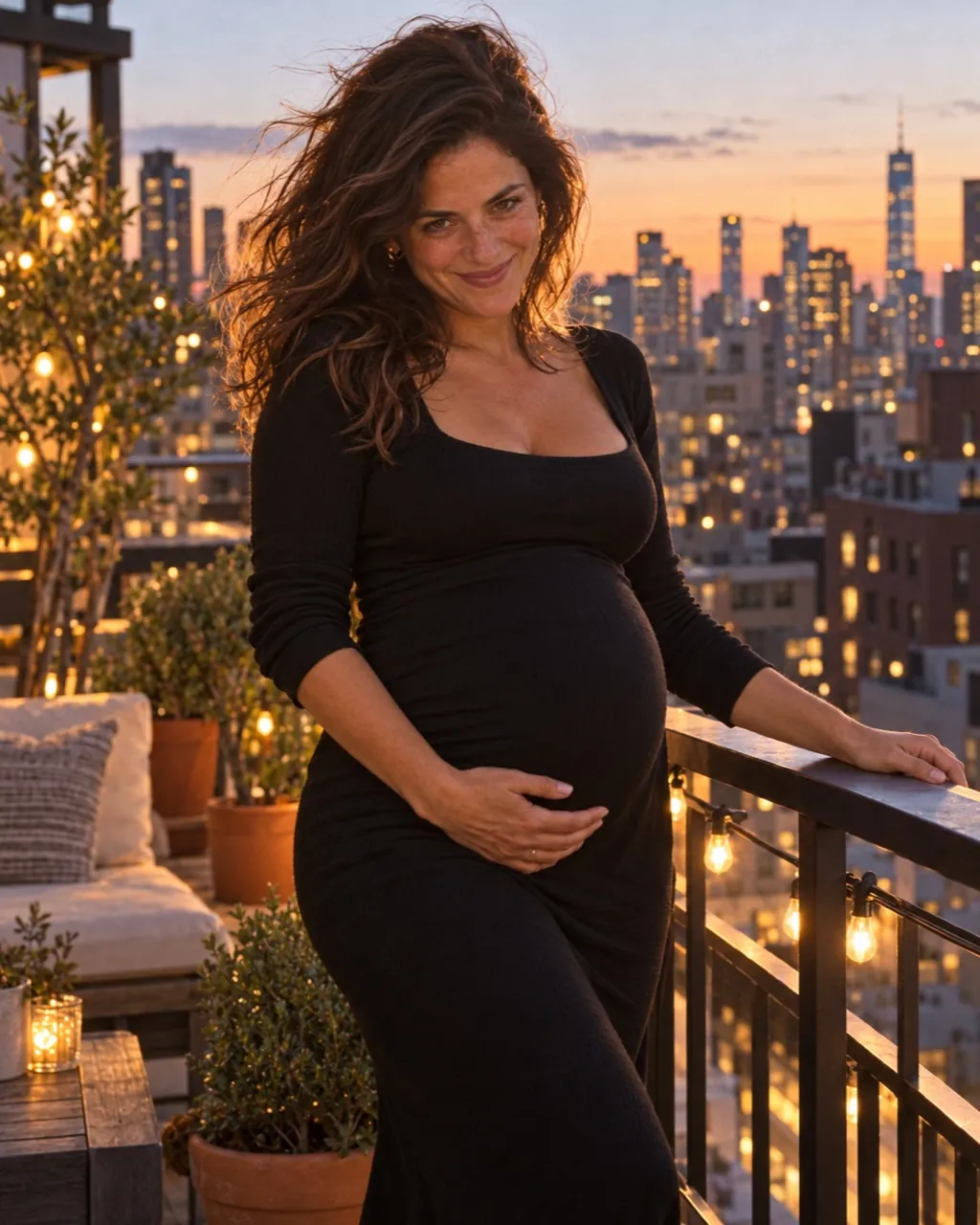 Maternity photoshoot sample: Rooftop dusk