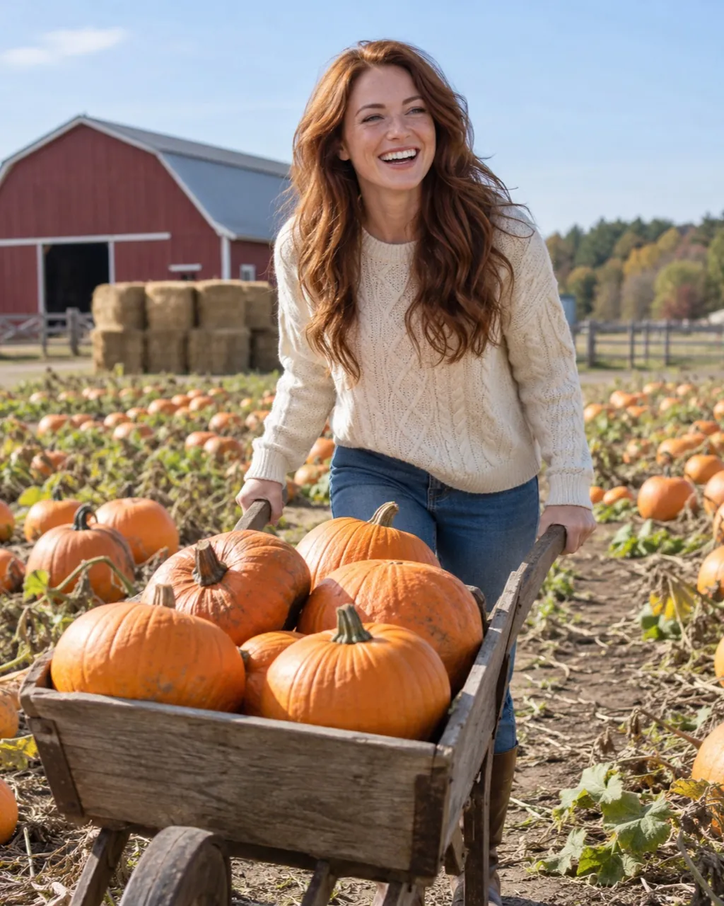 Pumpkin photoshoot sample: Wheelbarrow haul