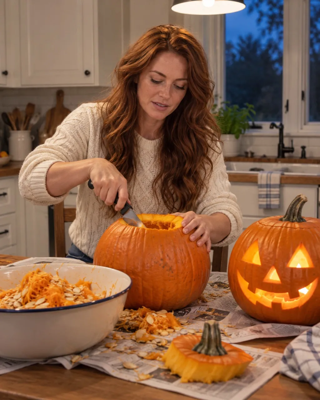 Pumpkin photoshoot sample: Carving night